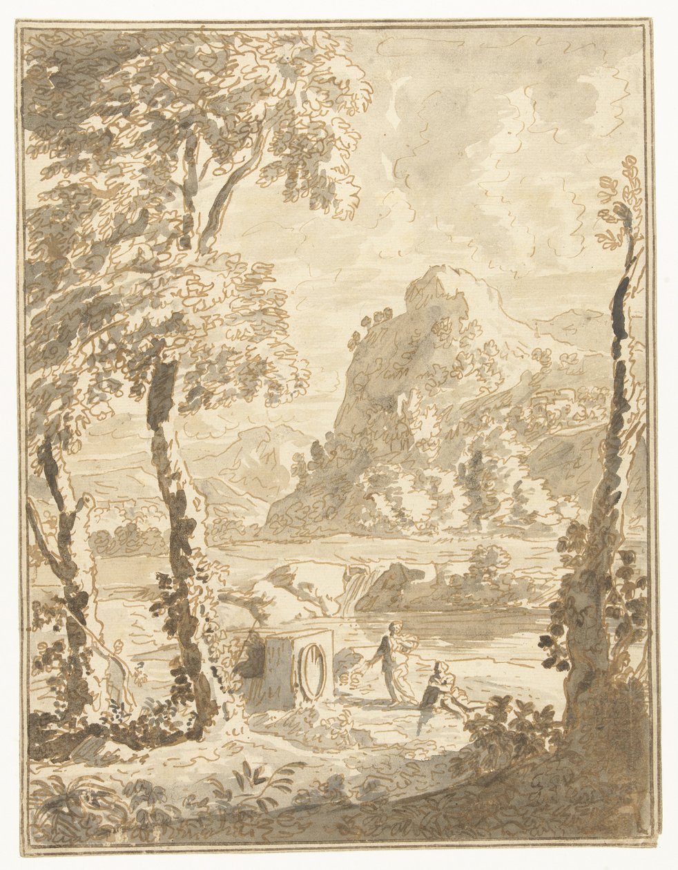 Paysage arcadien avec petites figures - Abraham Genoels (II)