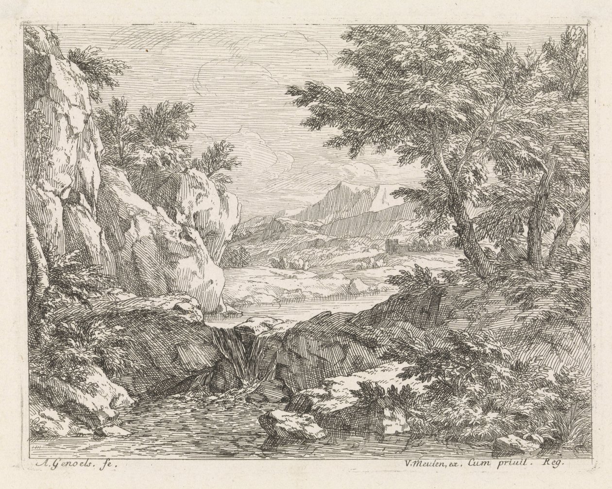 Terrain vague avec rivière - Abraham Genoels