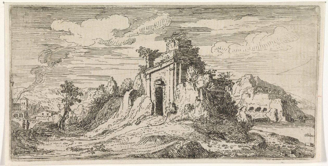 Paysage avec les ruines d