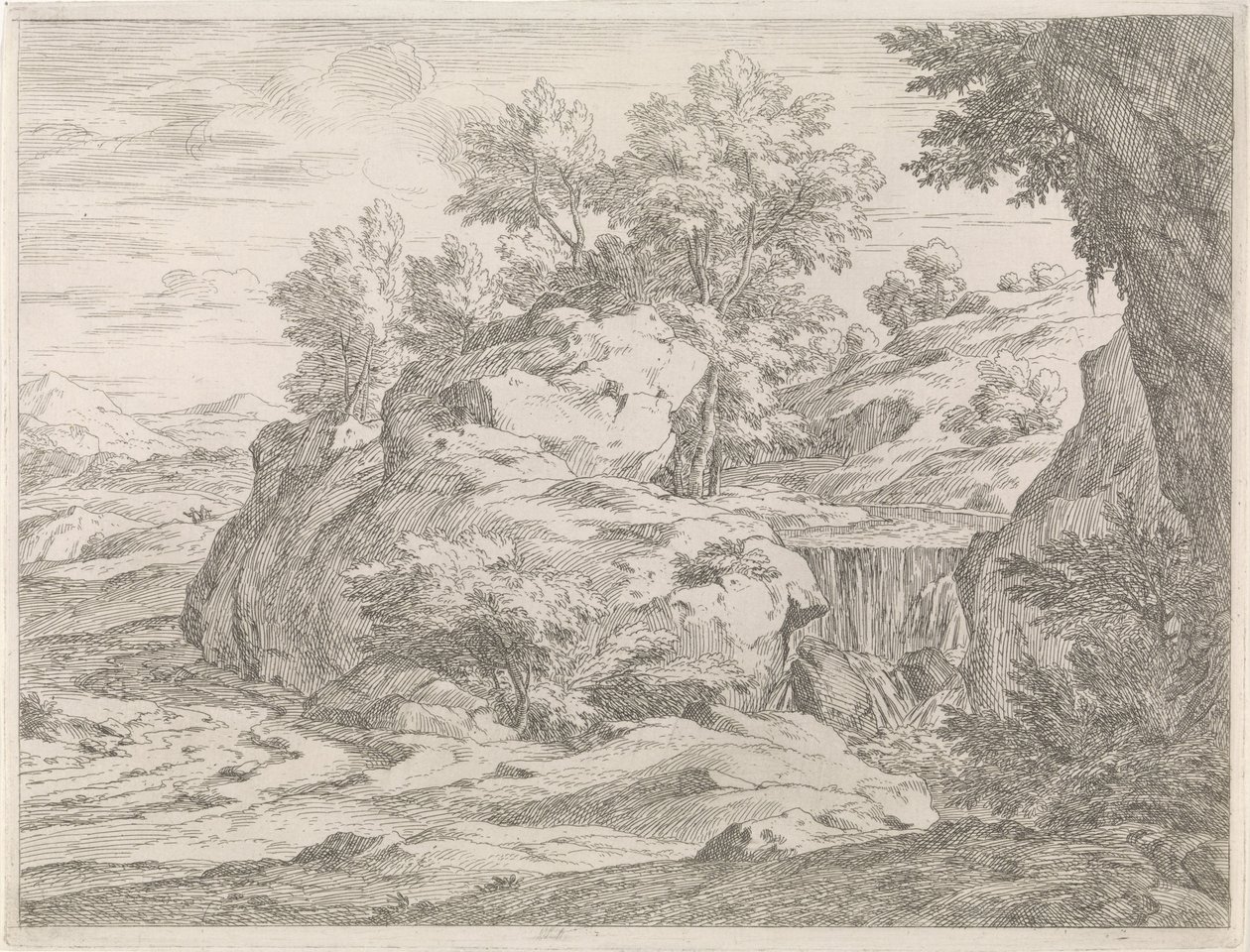 Paysage avec cascade (Paysages fluviaux) - Abraham Genoels