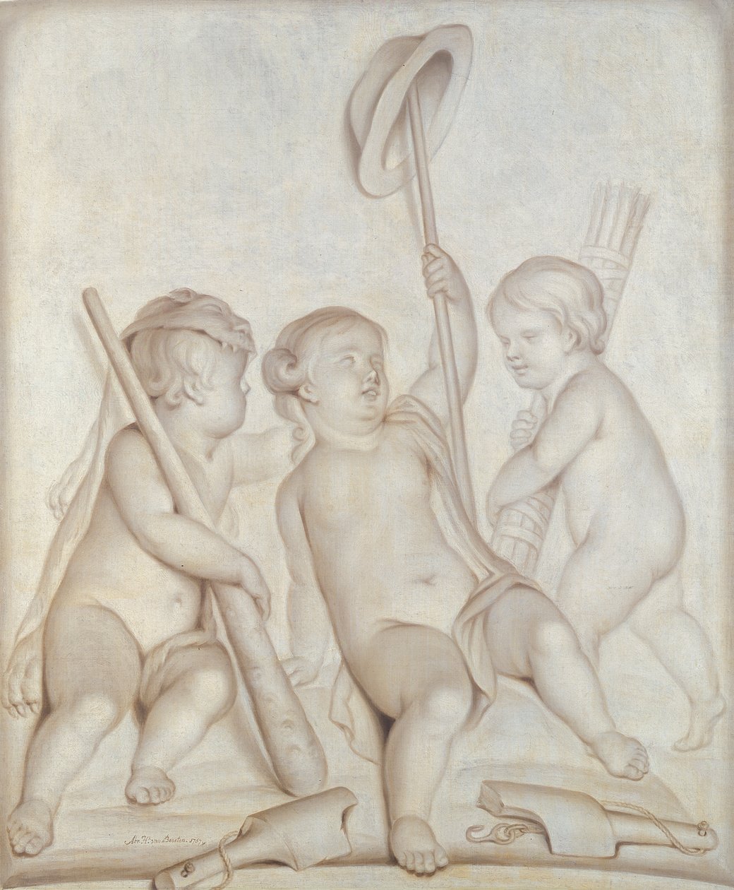 Les Trois Chérubins, Putti avec les attributs d