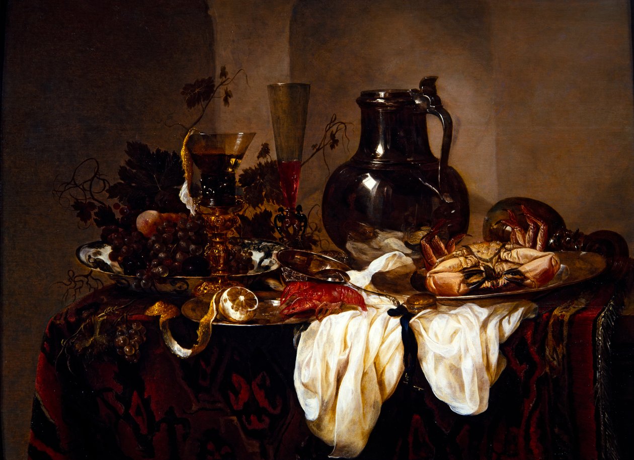 Nature morte avec cruche et crustacés - Abraham Hendricksz van Beyeren