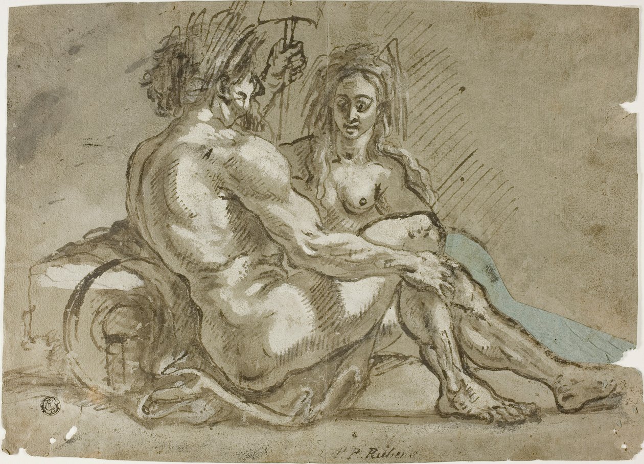 Le dieu de la rivière et la nymphe - Abraham Janssens