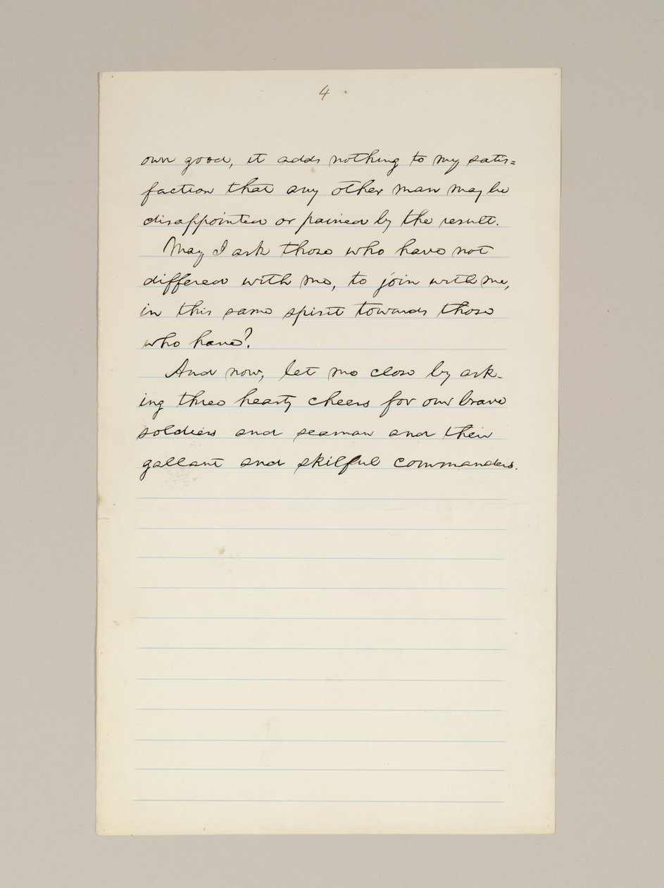 Manuscrit autographe du discours de victoire électorale de Lincoln en tant que président, prononcé à Washington D.C., depuis la fenêtre de la Maison Blanche le soir du 10 novembre - Abraham Lincoln