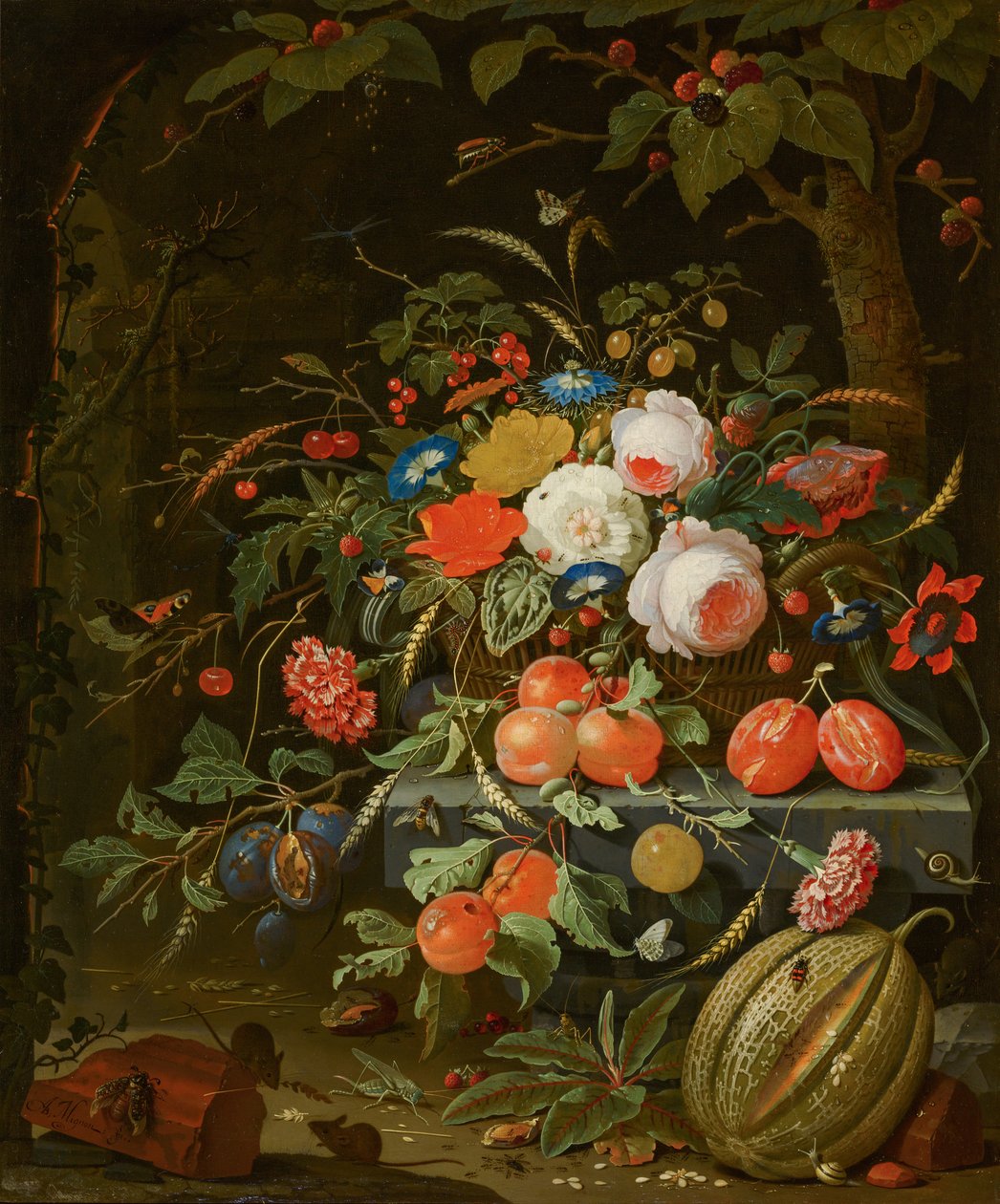 Fleurs et fruits - Abraham Mignon