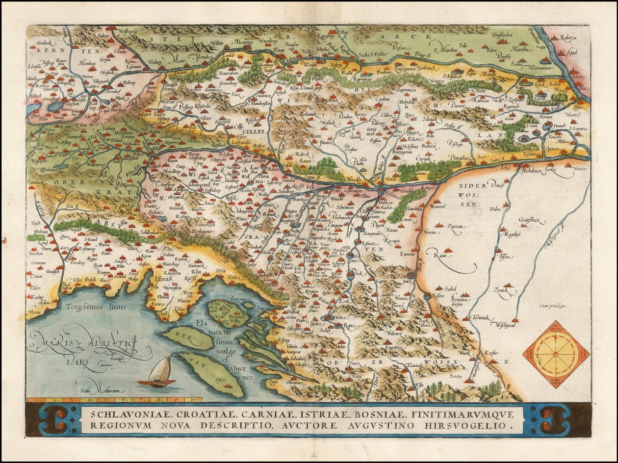Carte des Balkans occidentaux de 1574 par Abraham Ortelius - Abraham Ortelius
