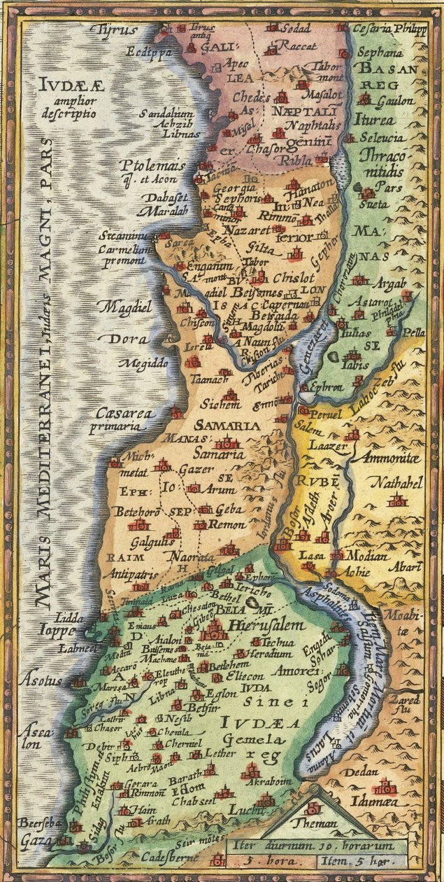 1624 carte détaillée de la Terre Sainte par Abraham Ortelius - Abraham Ortelius