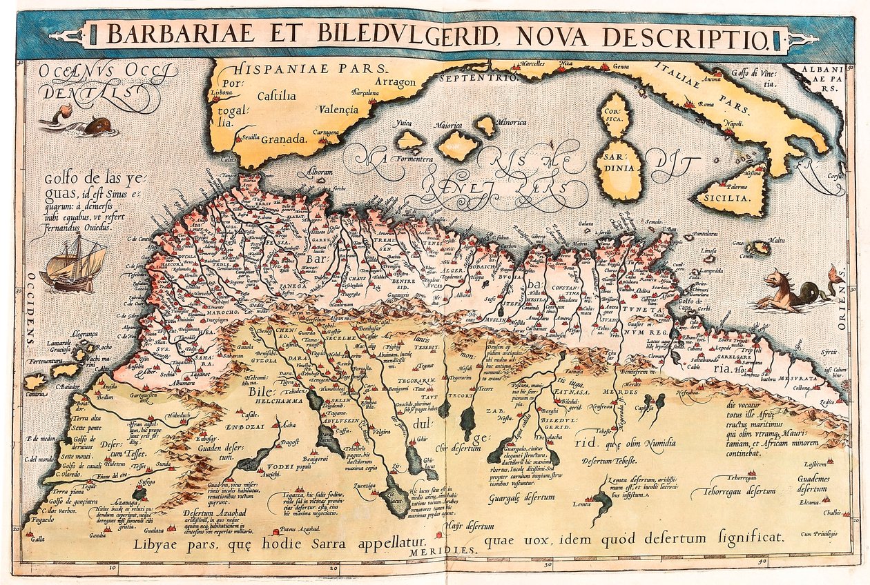 Barbariae et Biledulgerid, Nova Descriptio. Carte géographique de l