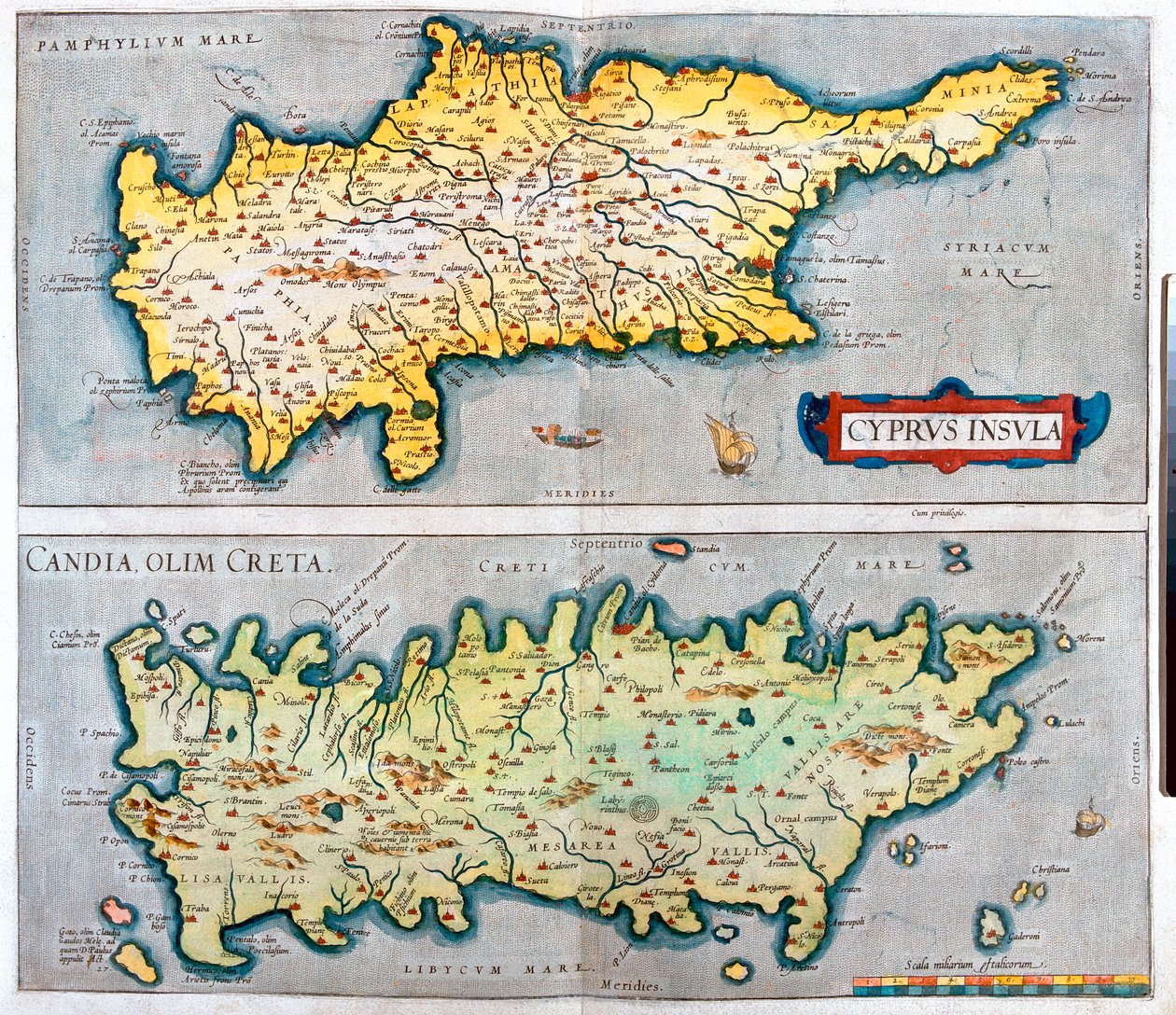 Chypre, Crète, Chypre, Grèce - Abraham Ortelius