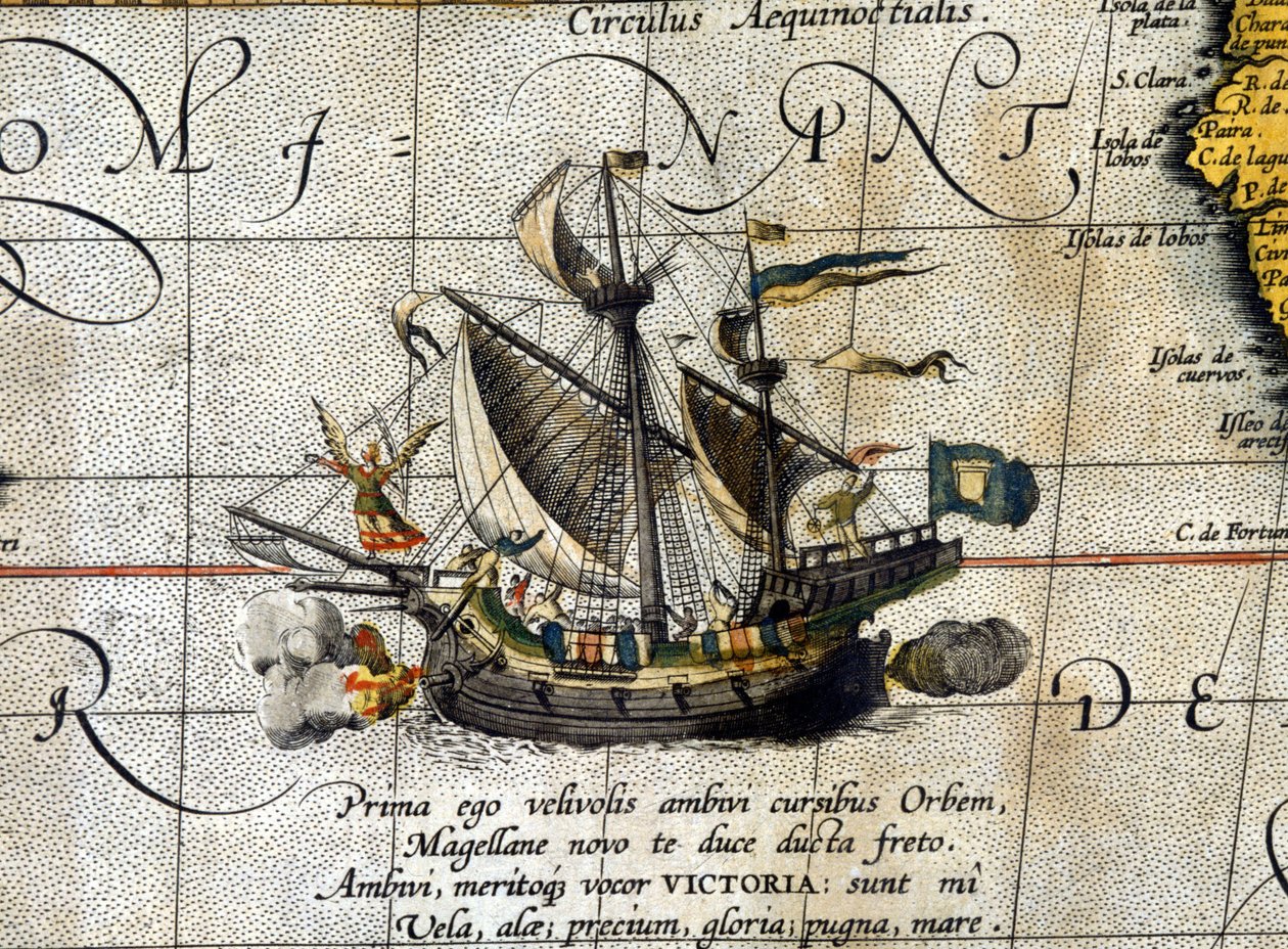 Le bateau de Magellan « Victoria » représenté dans l