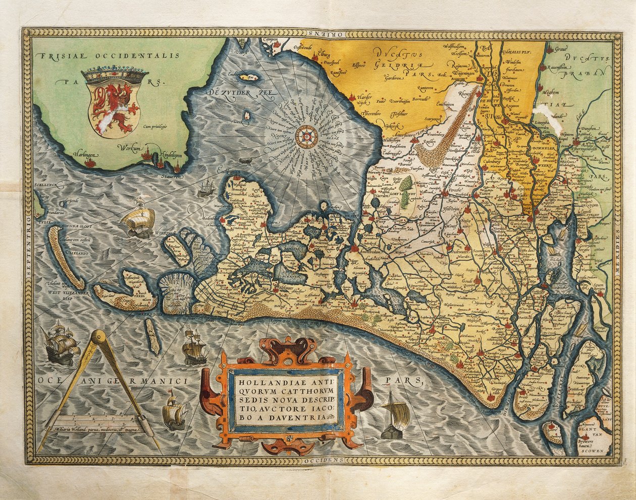 Carte des Pays-Bas, du Theatrum Orbis Terrarum par Abraham Ortelius - Abraham Ortelius
