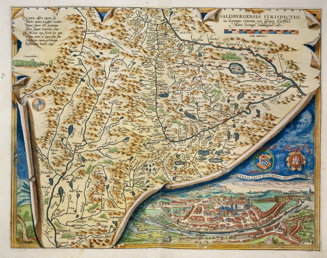 Carte du diocèse de Salzbourg, Autriche, du Theatrum Orbis Terrarum par Abraham Ortelius - Abraham Ortelius