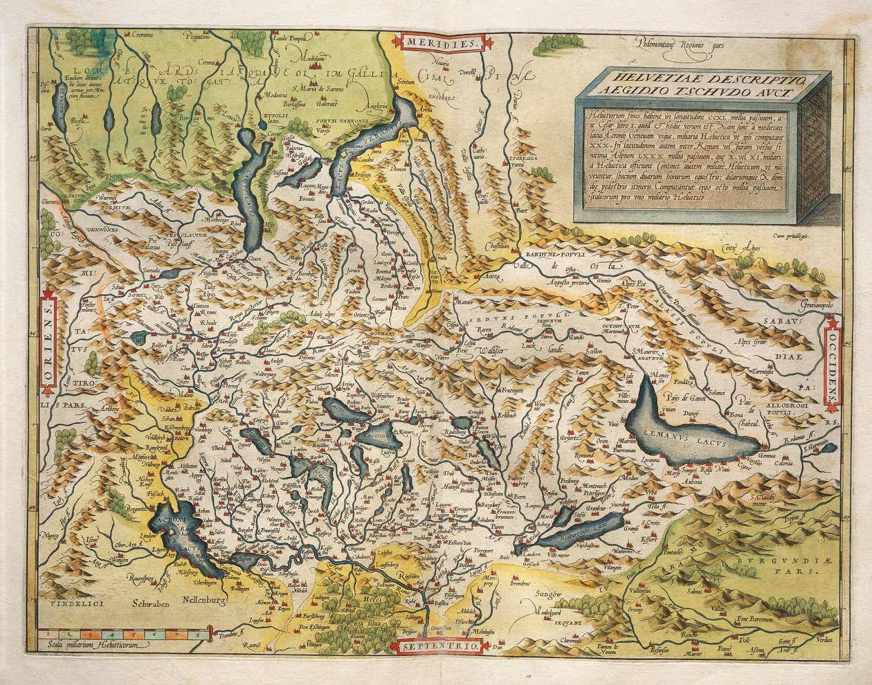 Carte de la Suisse, du Theatrum Orbis Terrarum par Abraham Ortelius - Abraham Ortelius