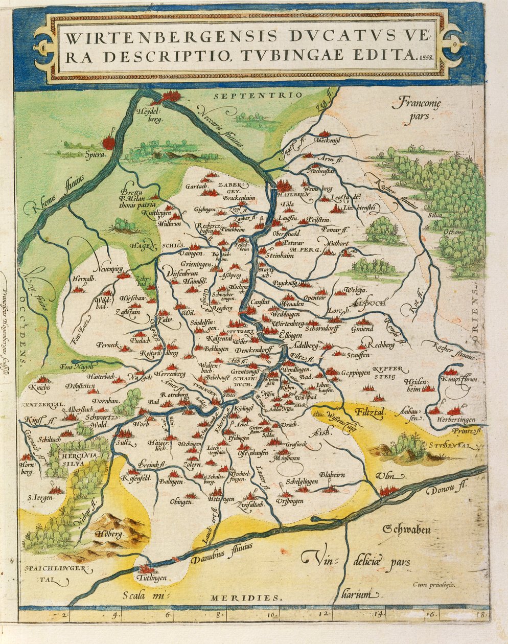 Carte du Wurtemberg, du Theatrum Orbis Terrarum par Abraham Ortelius - Abraham Ortelius