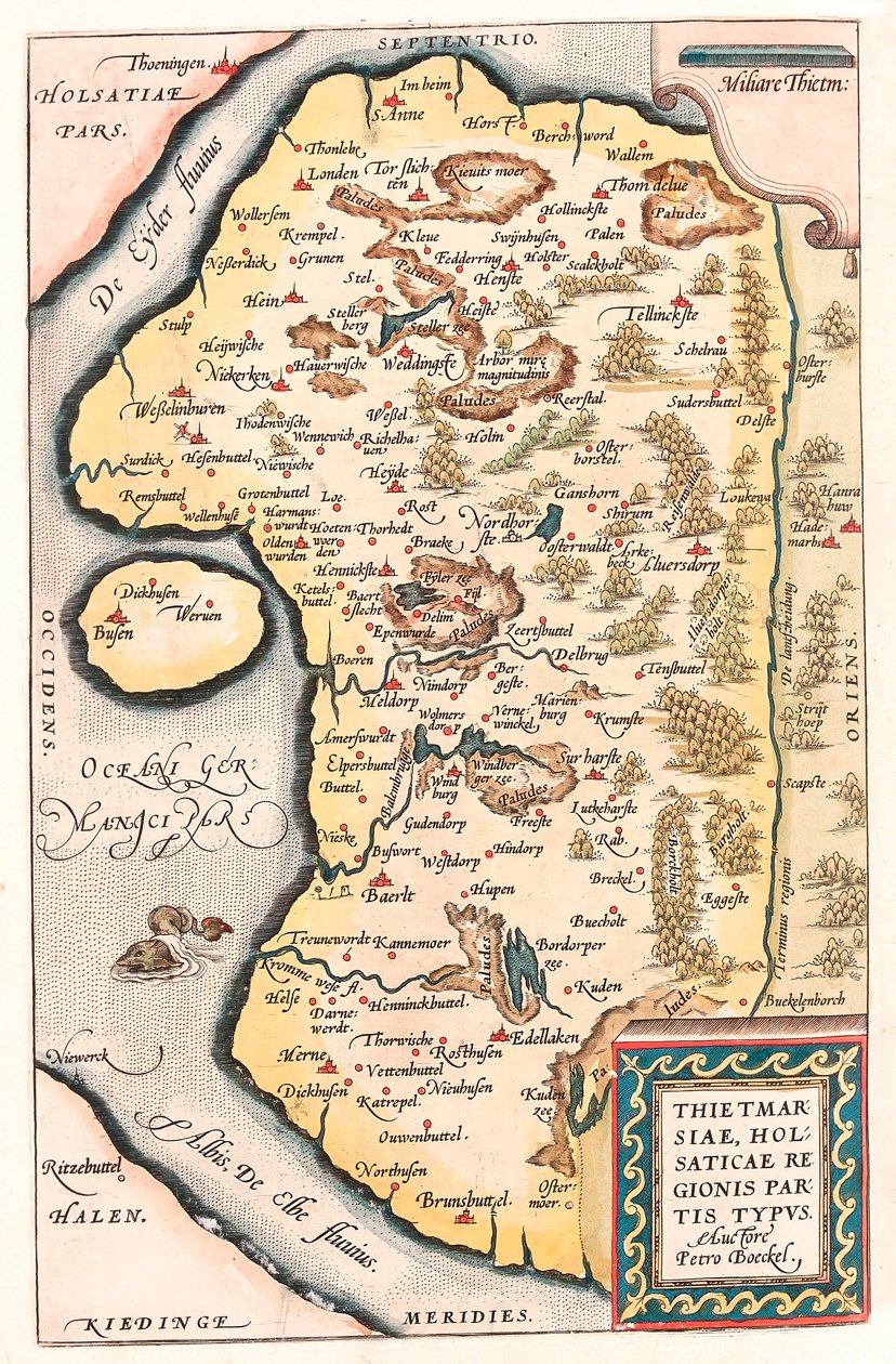 Thietmarsiae, Holsaticae regionis parties typus Carte géographique du nord de l