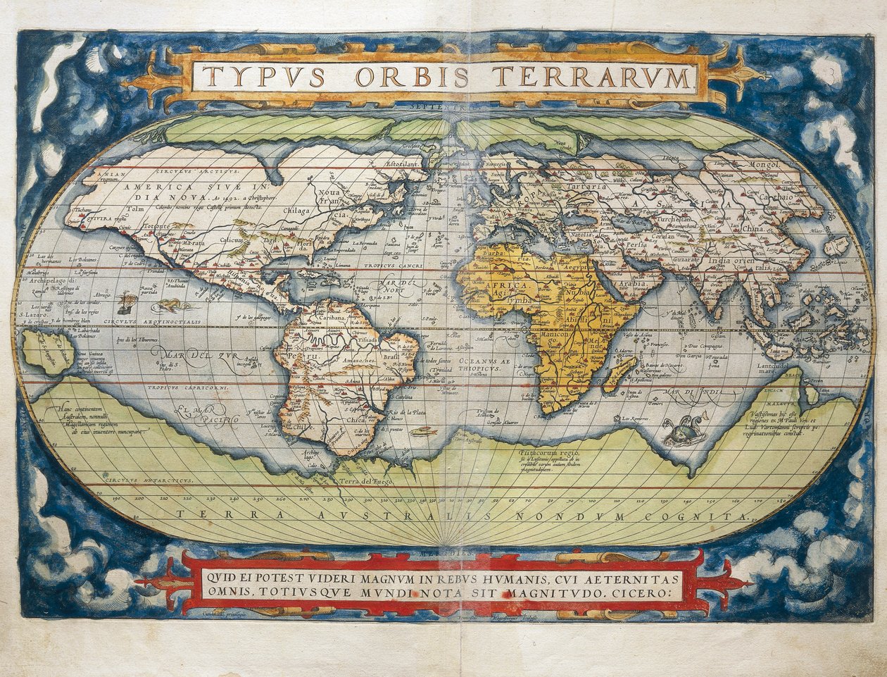 Carte du monde du Theatrum Orbis Terrarum par Abraham Ortelius - Abraham Ortelius