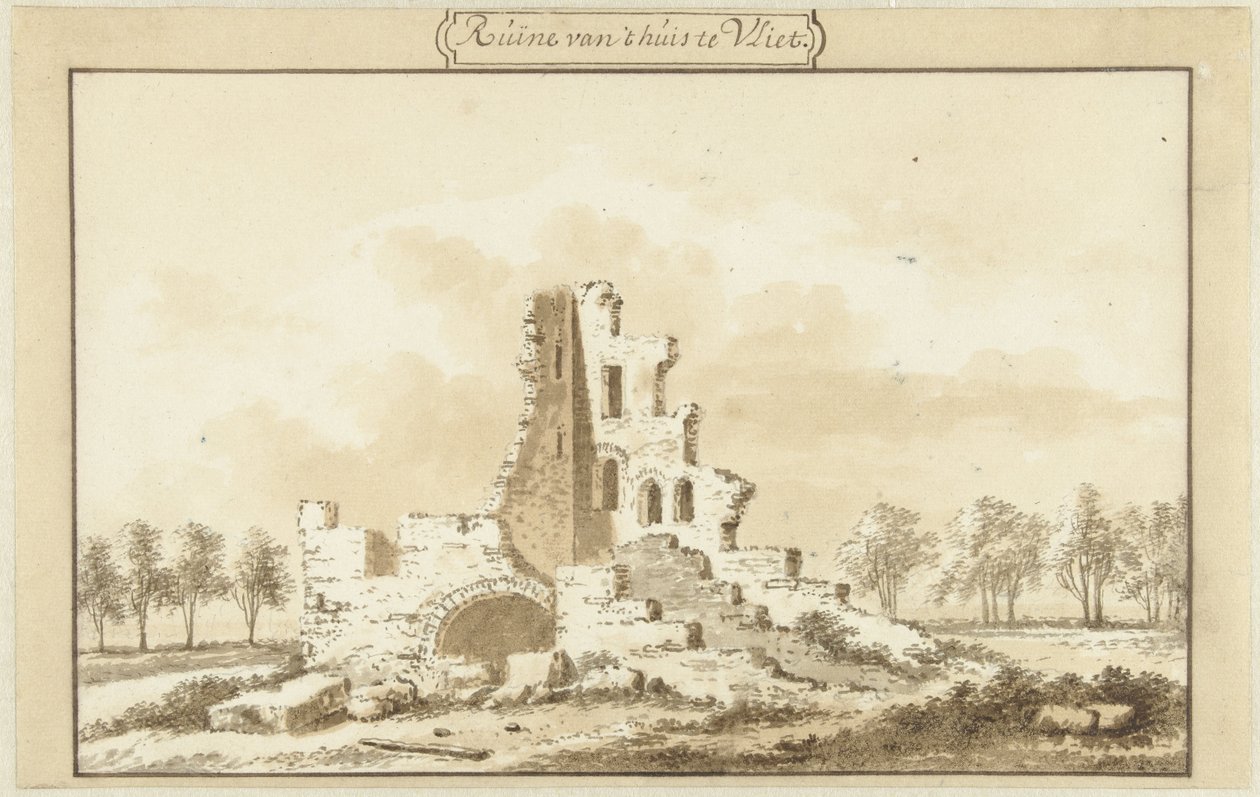 Ruine de la maison à Vliet, dans la Lopikkerwaard - Abraham Rademaker