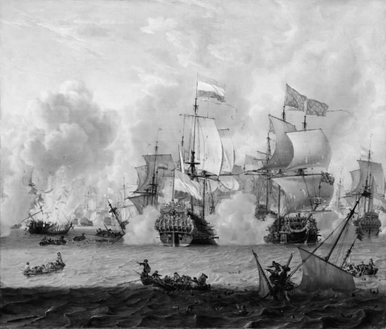 Rencontre entre les flottes anglaise et hollandaise à La Hogue, le 29 mai 1692 - Abraham Storck