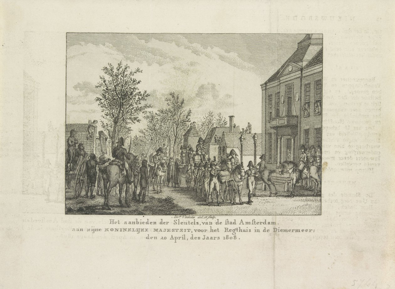 Remise des clés de la ville à Louis Napoléon, 1808 - Abraham Vinkeles