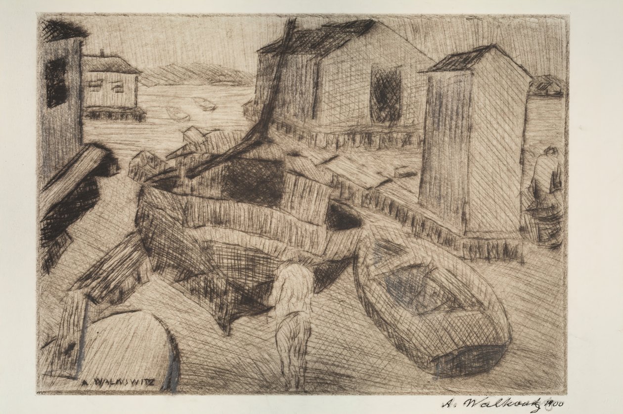 Scène de rue, bâtiment ou portrait, 1900 - Abraham Walkowitz