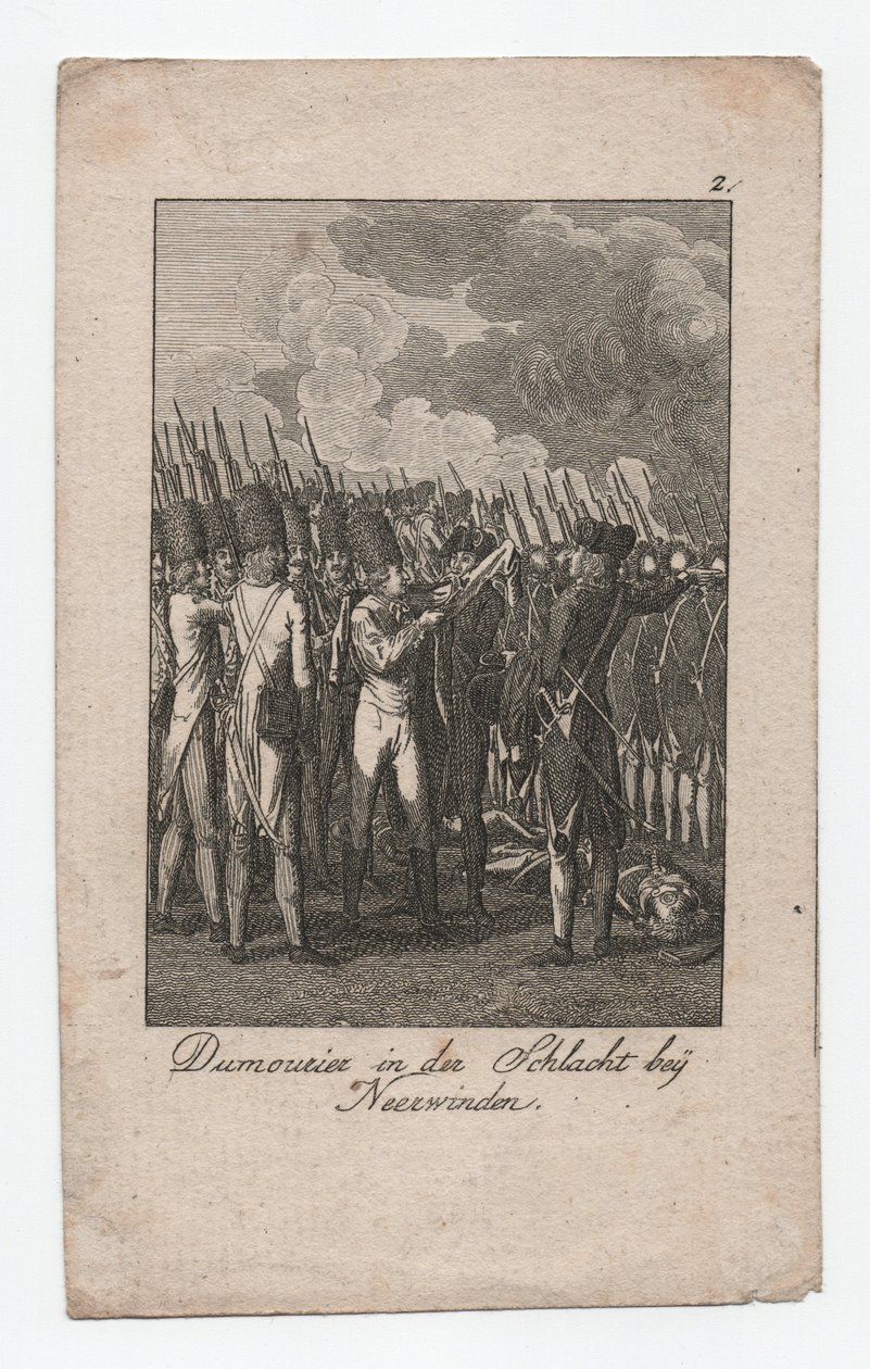 Dumouriez à la bataille de Neerwinden, vers 1795 (gravure) - Abraham Wolfgang Küffner