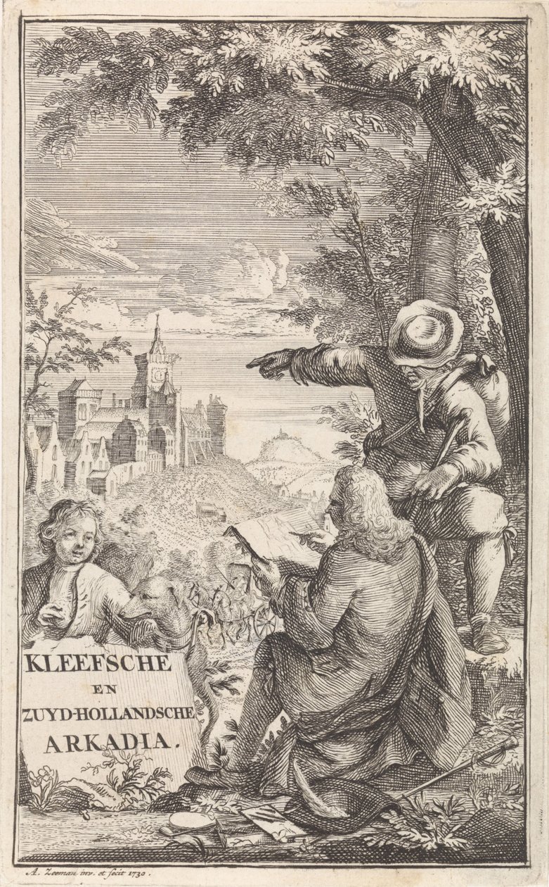 Voyageur dessinant la ville de Clèves - Abraham Zeeman