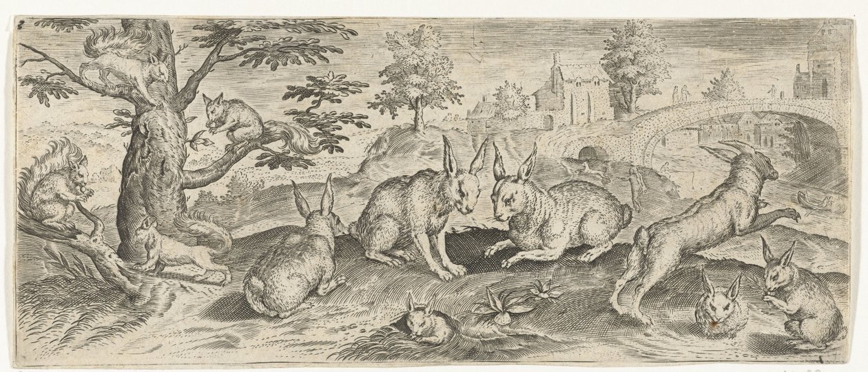 Écureuils et lapins - Abraham de Bruyn (possibly)