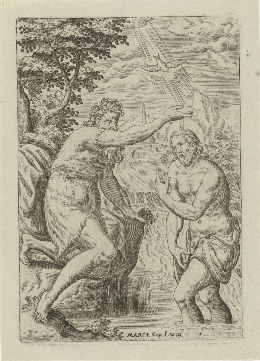 Baptême du Christ (Scènes de la Bible, Biblia sacra) - Abraham de Bruyn