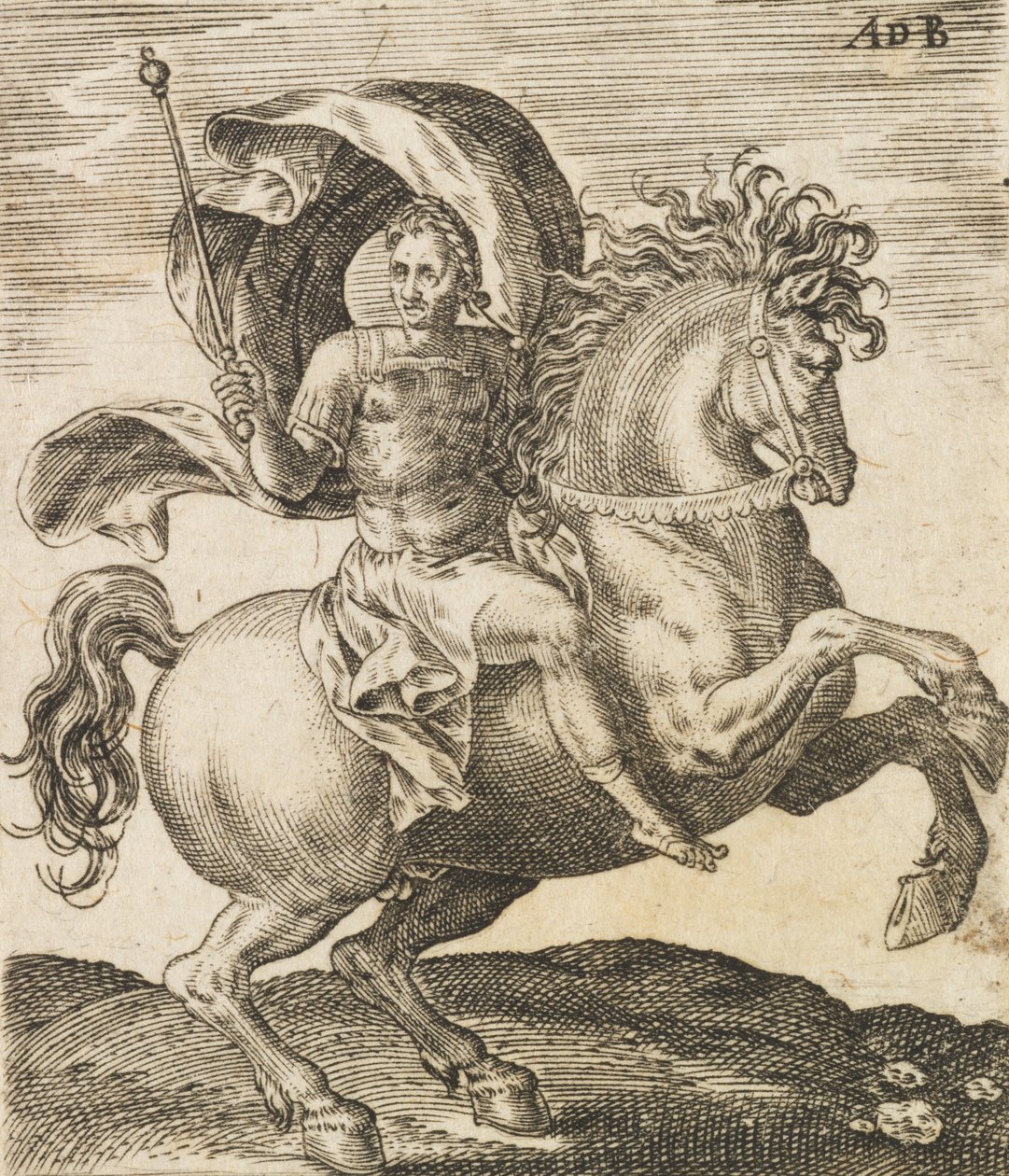 Sergius Galba des Douze Césars à cheval, vers 1565-1587 - Abraham de Bruyn