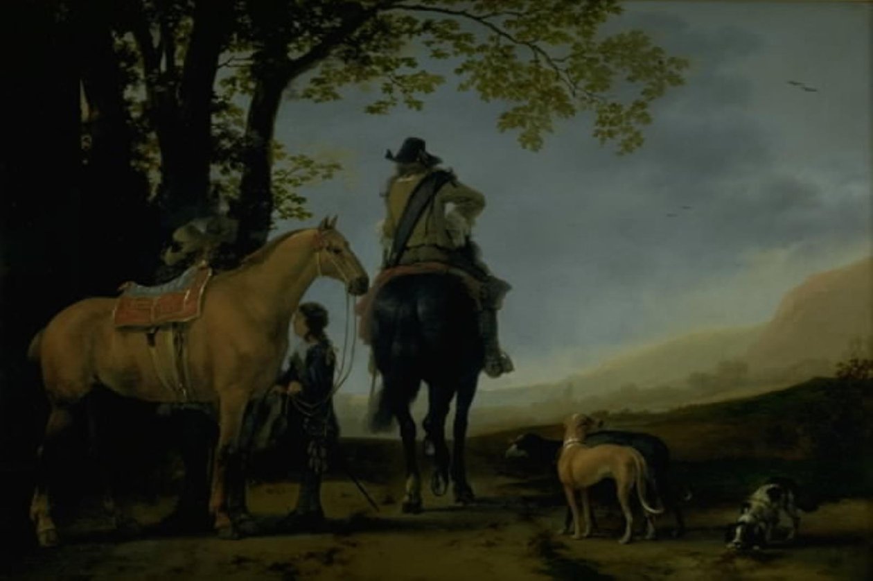 Deux cavaliers dans un paysage - Abraham van Calraet