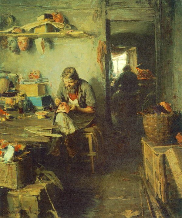 Dans la boutique de masques - Abram Efimovich Arkhipov