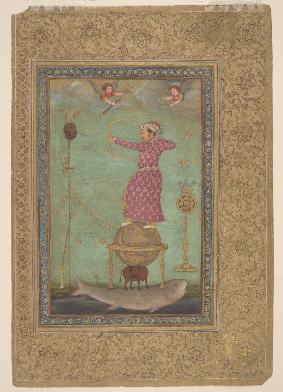 Jahangir tirant sur la tête de Malik Ambar, début du XVIIe siècle - Abu