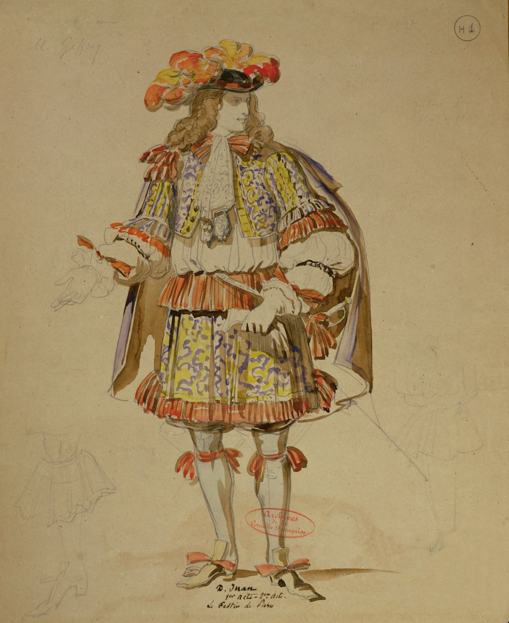 Costume pour une production de 1847 de 