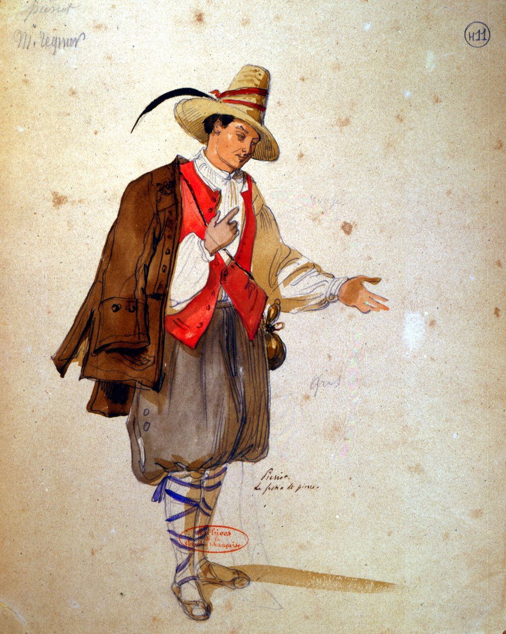 Costume pour le rôle de Pierrot dans une production de 1847 de 