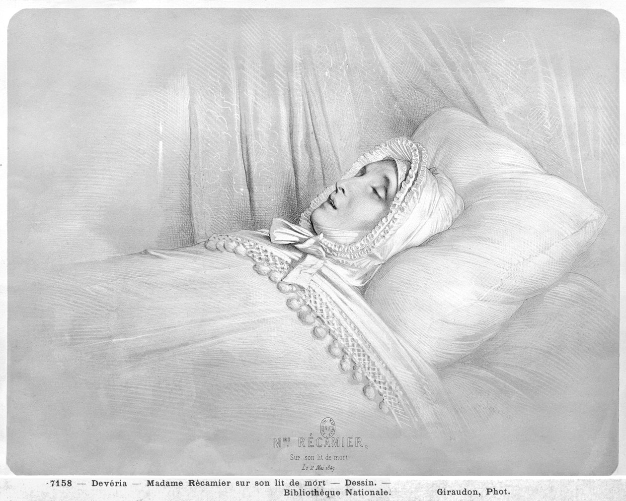 Madame Récamier (1777-1849) sur son lit de mort, 11 mai 1849 - Achille Devéria