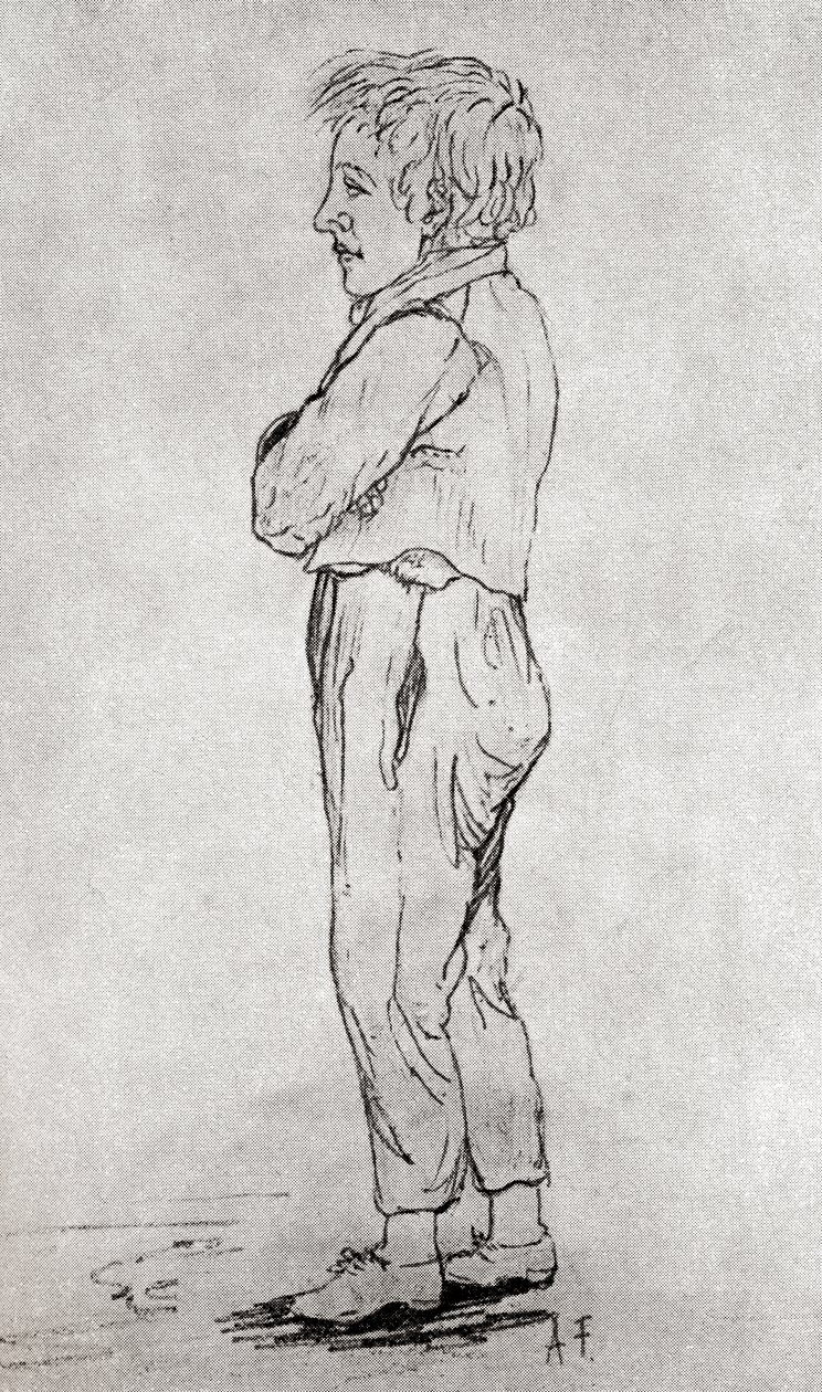Esquisse de Gustave Flaubert enfant, de Gustave Flaubert, publié en 1935 - Achille Flaubert