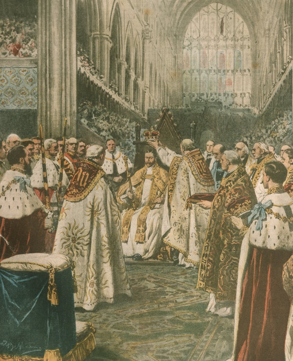 Illustration de couverture de la couronnement du roi George V; Londres, Angleterre - Achille Beltrame
