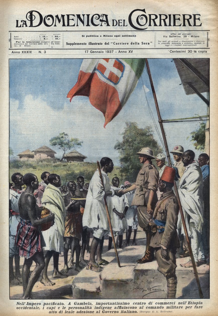Fascisme 1937 : Réunions à Gambela, centre commercial de l