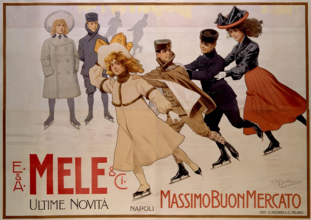 Jeunes patineurs / Affiche 1902 - Achille Beltrame