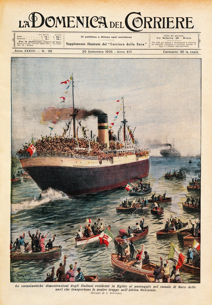 Navires transportant des troupes italiennes vers l