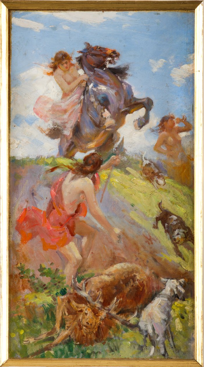 Amazones chassant un cerf - Achille Boschi