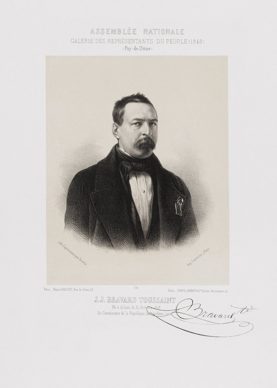 Assemblée nationale, galerie des représentants du peuple - Toussaint Bravard (Puy-de-Dôme) - Achille Devéria