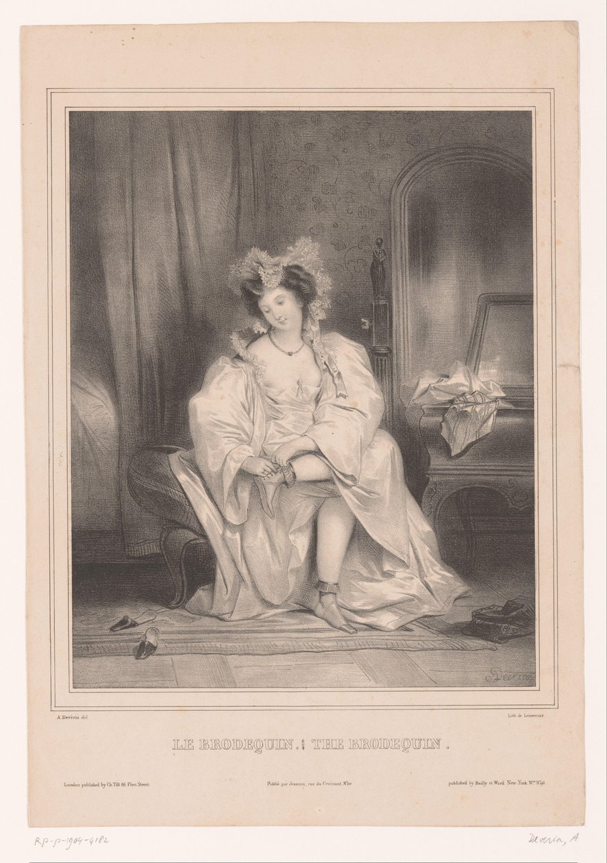 Jeune femme retirant un brodequin - Achille Devéria