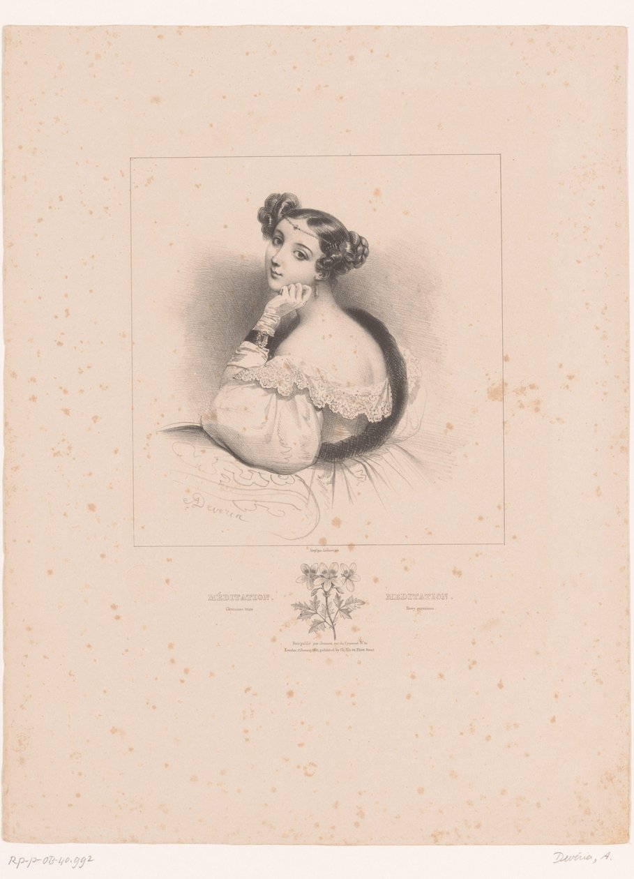 Méditation. Géranium triste (Le langage des fleurs) - Achille Devéria