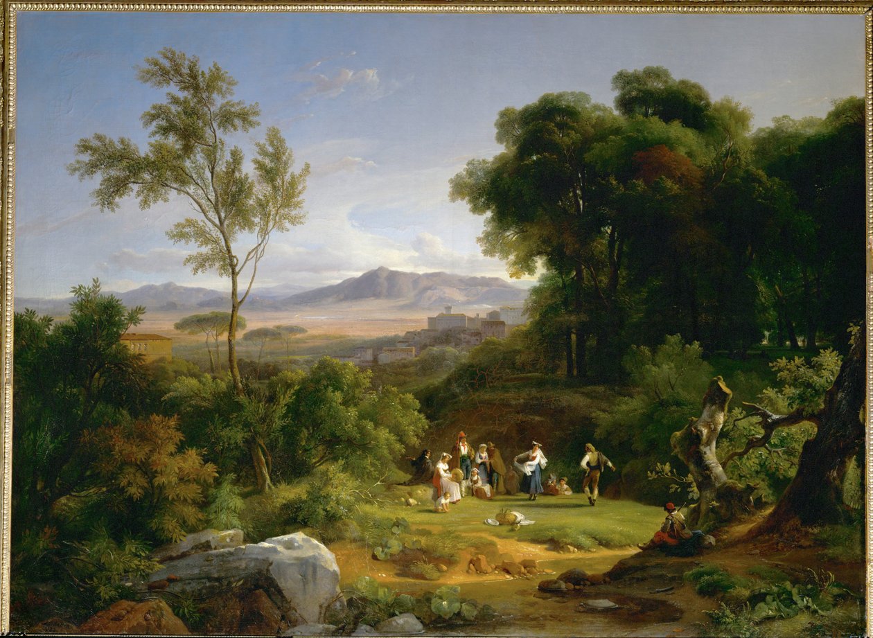 Paysage inspiré par la vue de Frascati - landscape inspired by the view of Frascati ... - Achille Etna Michallon