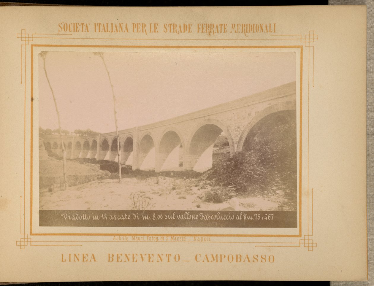 Viaduc en 14 arches de 8,00 mètres sur la gorge de Fascoluccio au kilomètre 75 + 467 - Achille Mauri