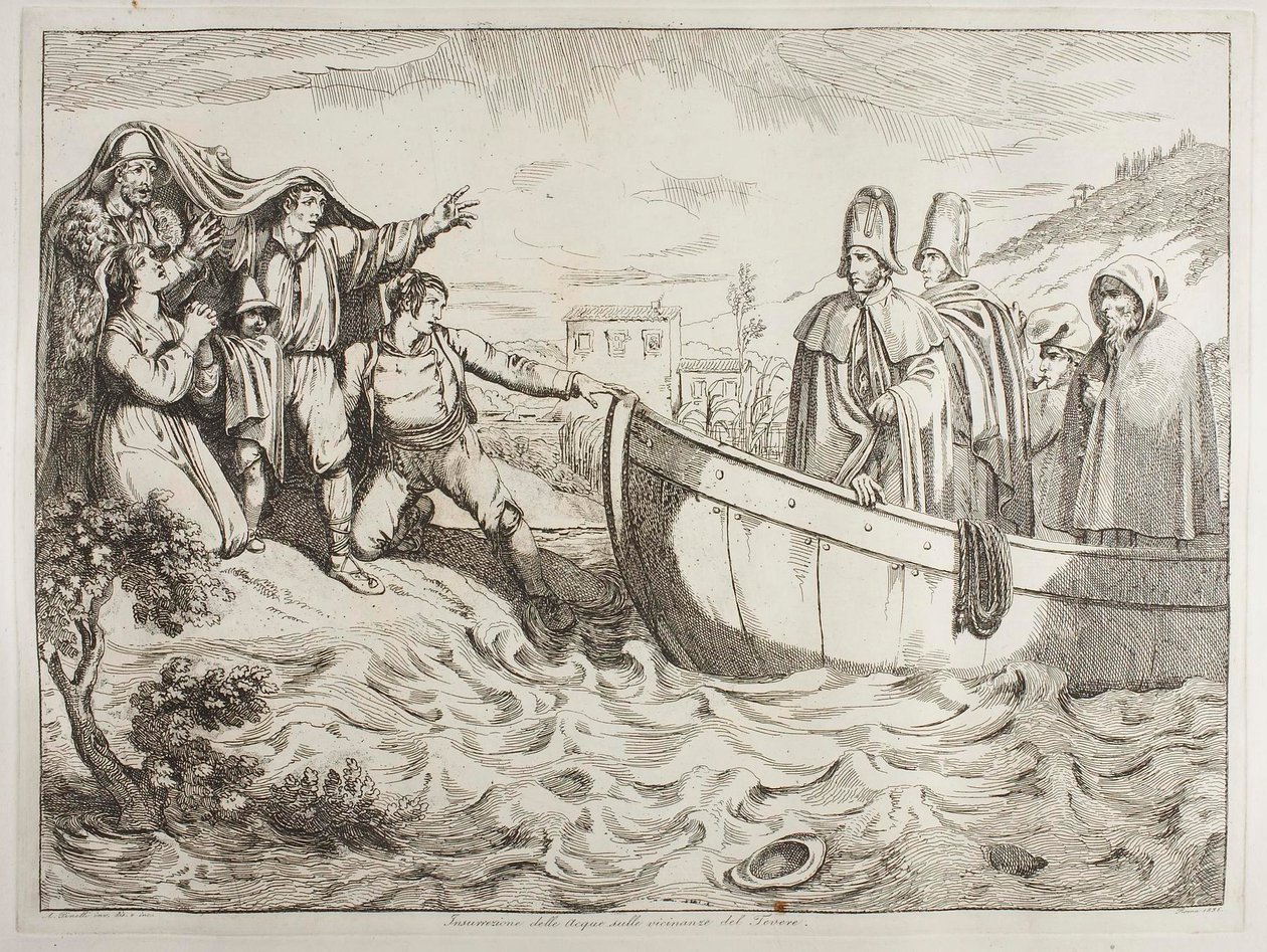 Débarquement près du Tibre - Achille Pinelli