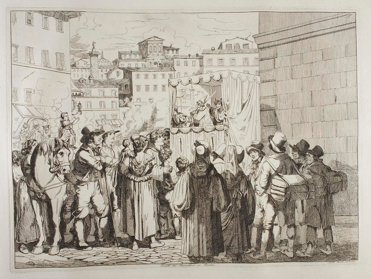 Spectacle de marionnettes à Rome - Achille Pinelli
