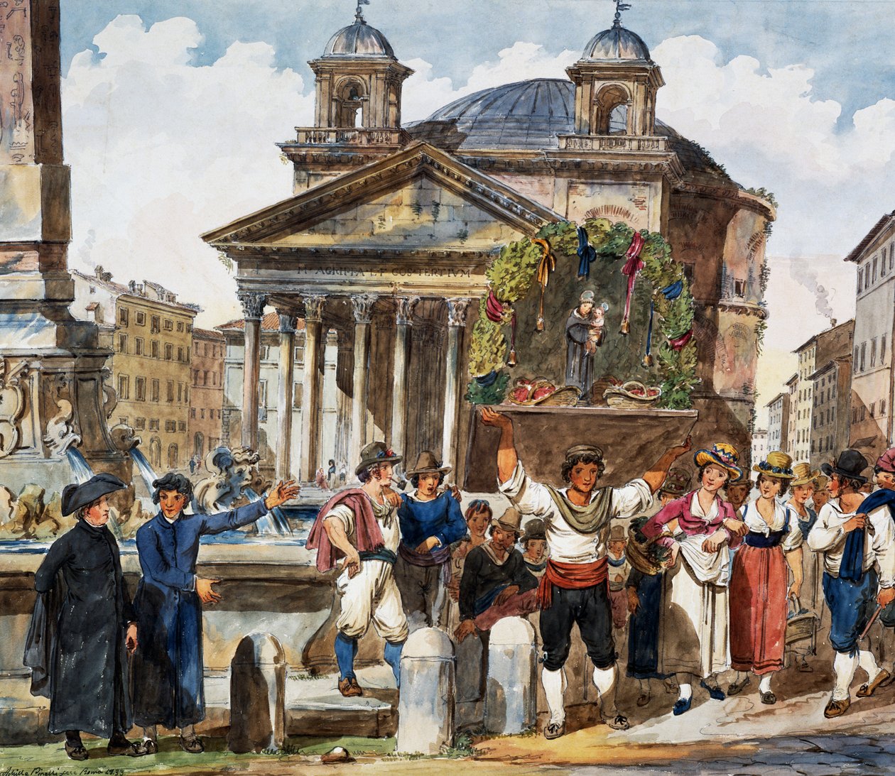 Fête de la fraise au Panthéon à Rome - Achille Pinelli