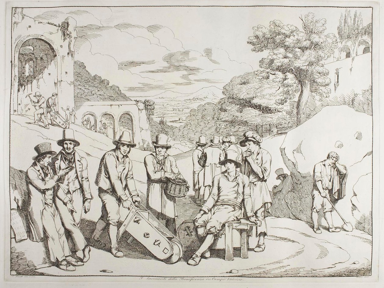 Travailleurs de bienfaisance au Campo Vaccino - Achille Pinelli